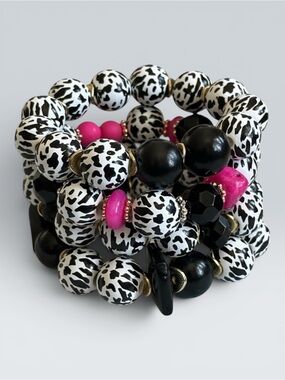 Saturday Stack it, Style It, Slay it Animal Print Statement Bracelet Set